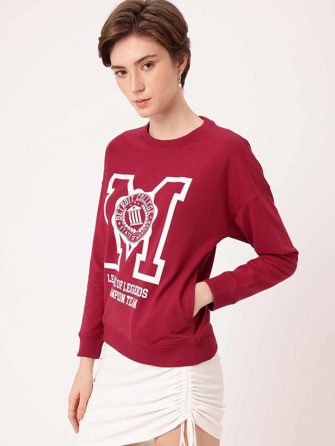 DressBerry Collegiate Printed Relaxed Fit Sweatshirts
