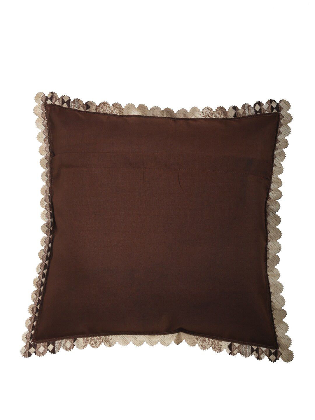 HOSTA HOMES Brown Set of 2 Geometric Velvet Square Cushion Covers