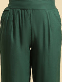 W Women Hem Design Straight Fit Palazzos