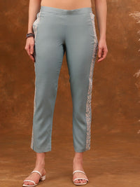 Anouk Blue Embroidered Tunic With Trousers Co-Ords
