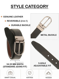 Teakwood Leathers Men Leather Reversible Formal Belt