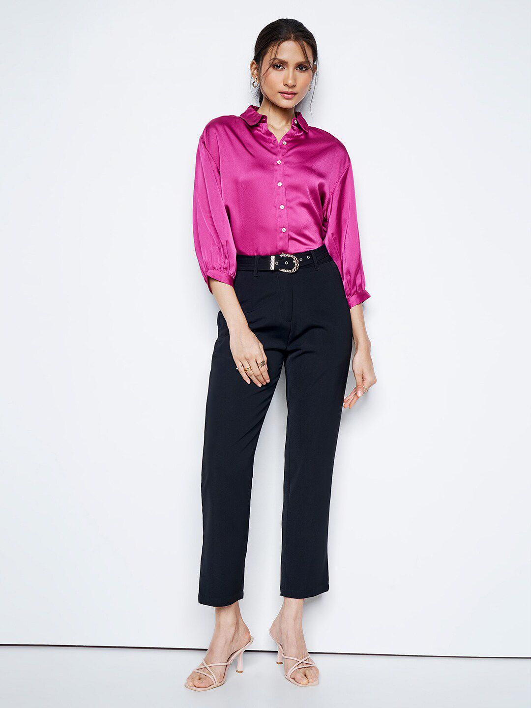 AND Puff Sleeves Shirt Style Top