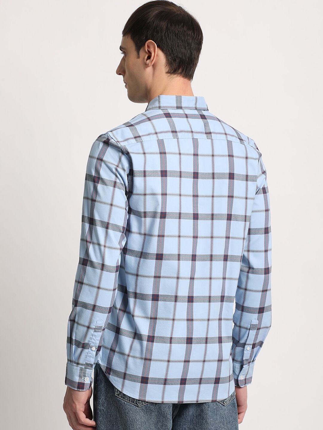 THE BEAR HOUSE Men Checked Slim Fit Button-Down Collar Casual Shirts