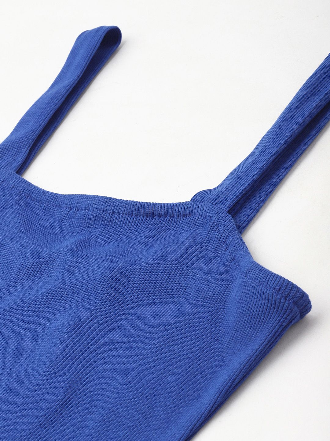 DressBerry Electric Blue Effortless Essential Ribbed Bodycon Dress