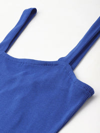 DressBerry Electric Blue Effortless Essential Ribbed Bodycon Dress