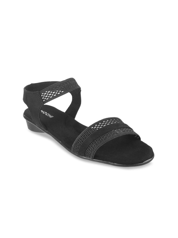 Mochi Women Black Solid Sandals