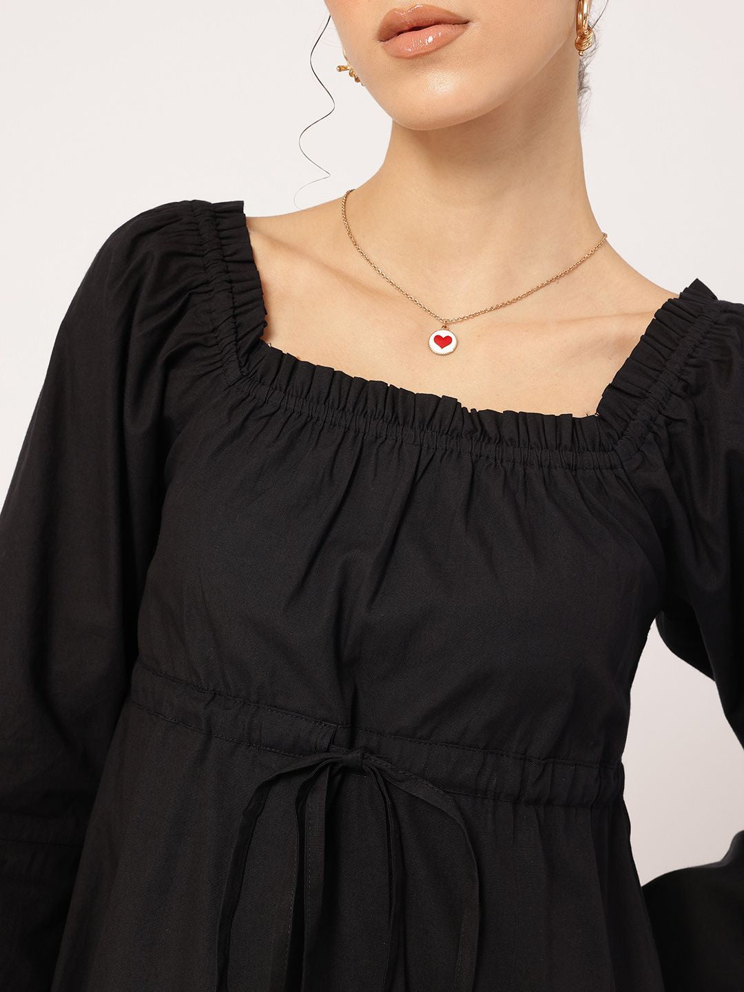 DressBerry City Slicker Tie-Up Waist A-Line Mini Dress