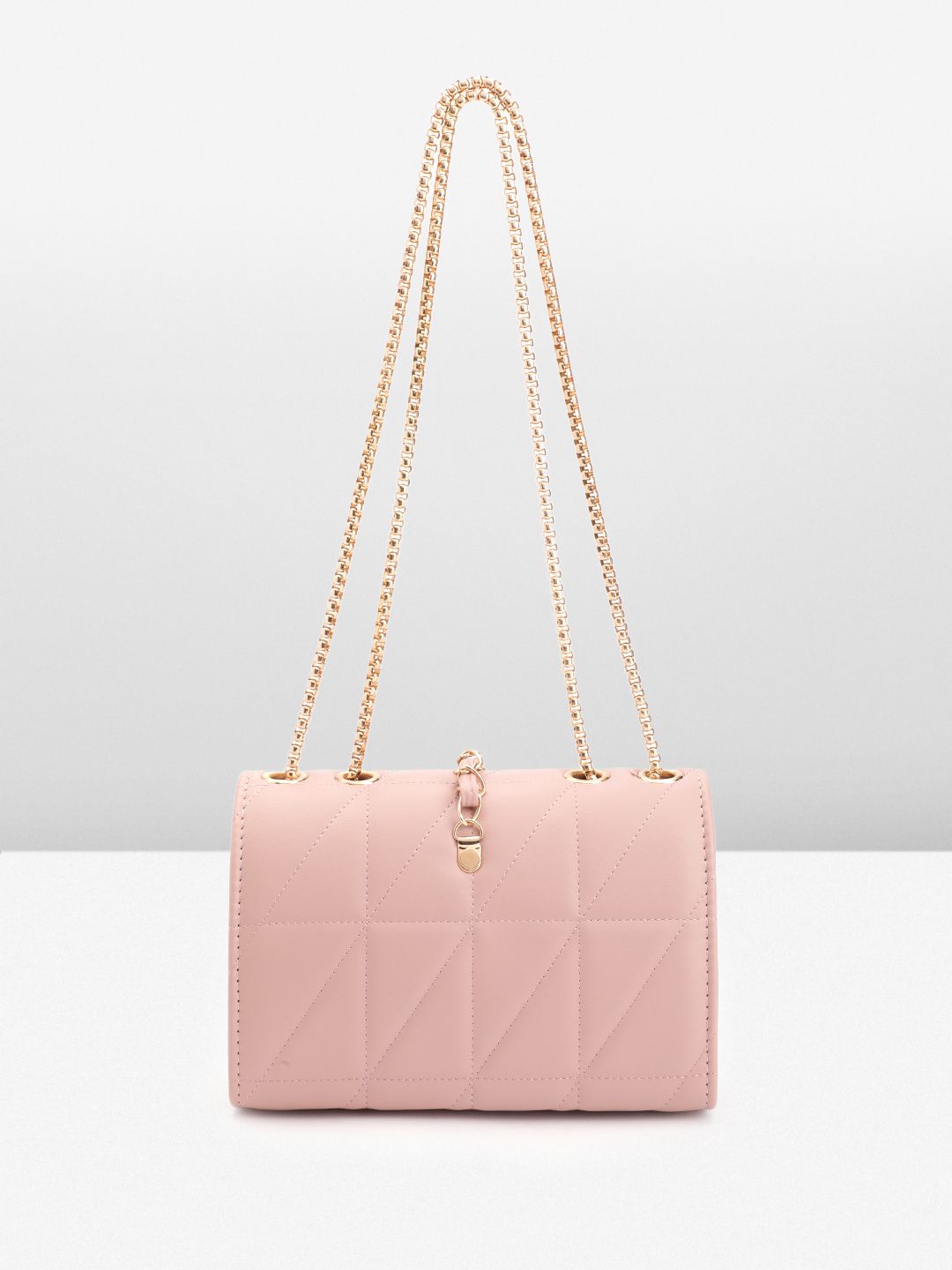 DressBerry Structured Quilted Sling Bag with Lock Detail