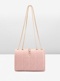 DressBerry Structured Quilted Sling Bag with Lock Detail