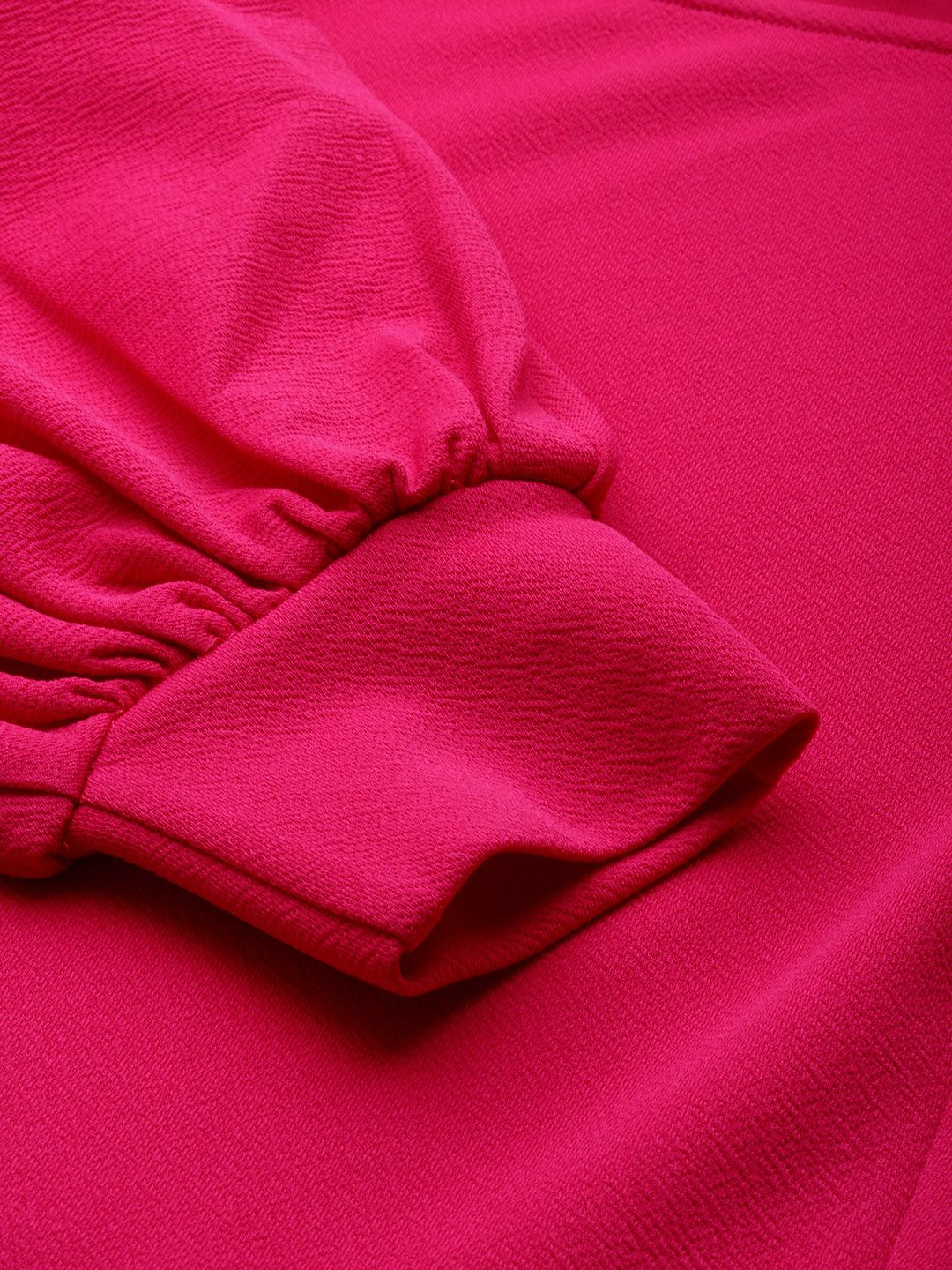 Athena Elegant Fuchsia Pink Balloon Puff Sleeves Bodycon Dress