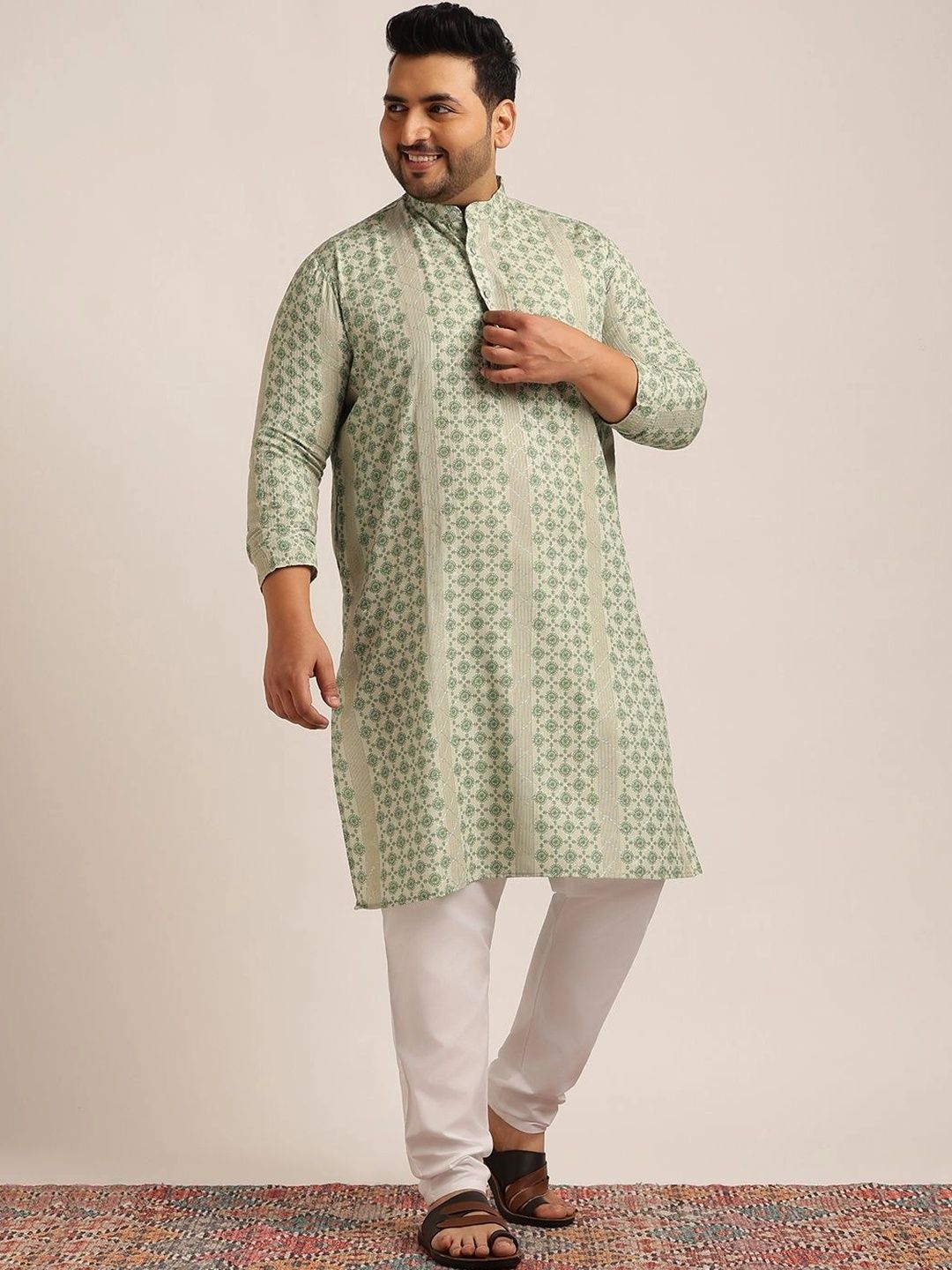 SOJANYA PLUS Men Ethnic Motifs Printed Indie Prints Kurta