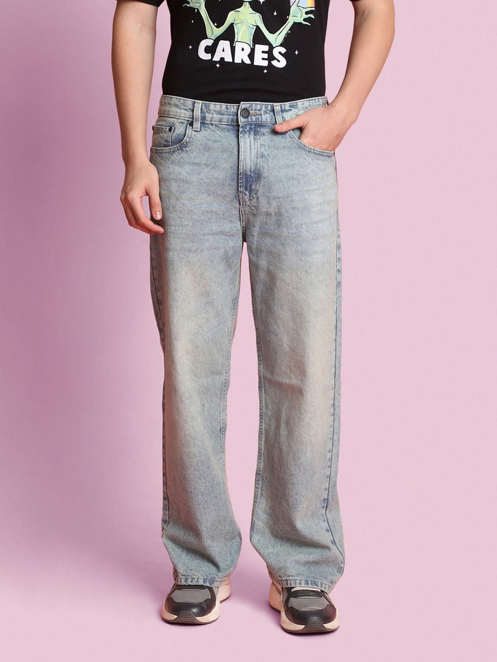 Bene Kleed Men Wide Leg Heavy Fade Jeans