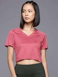 HRX by Hrithik Roshan Raglan Sleeves Rapid-Dry Training Crop T-shirt