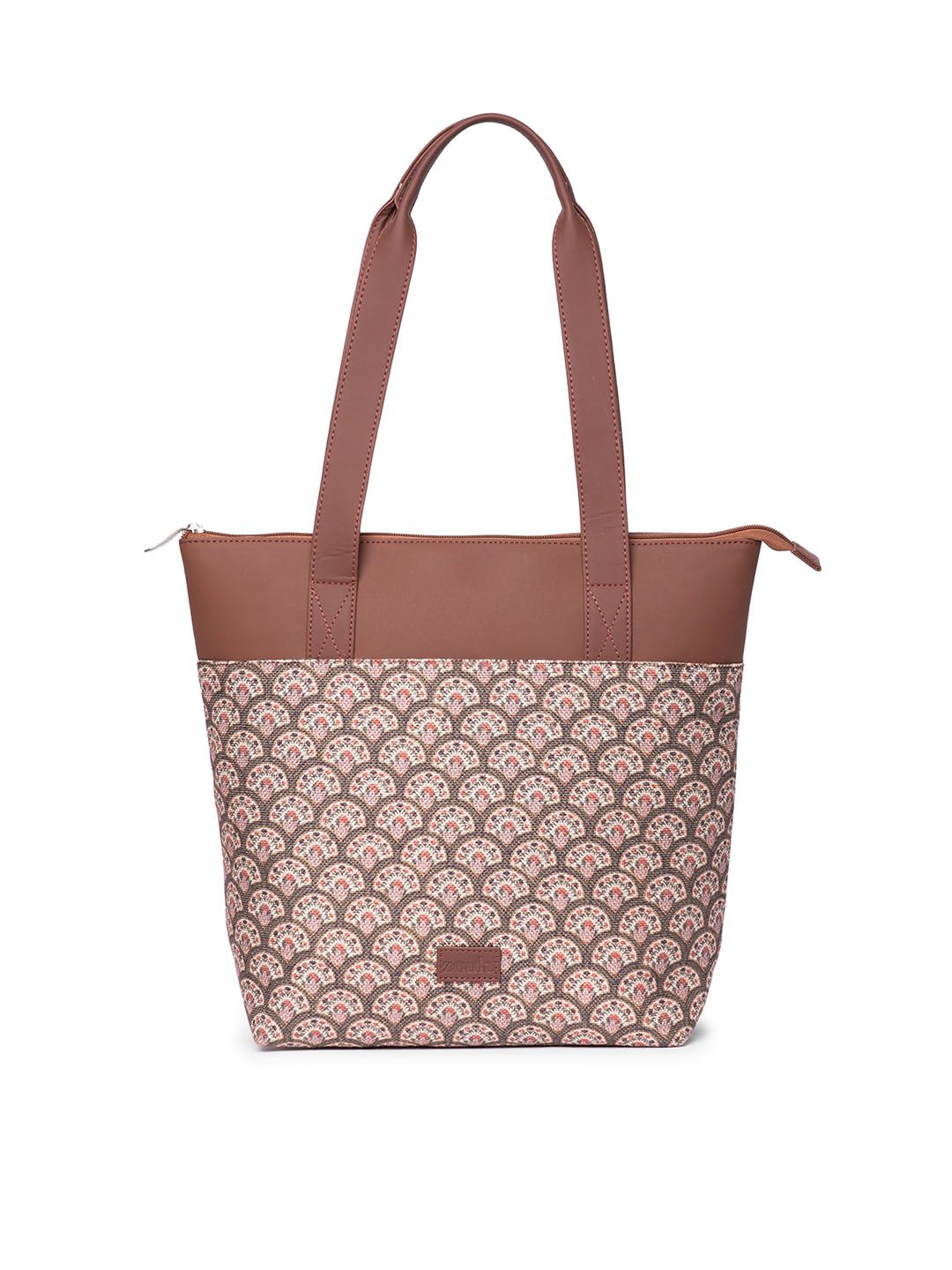 ZOUK Floral Printed Structured Tote Bag