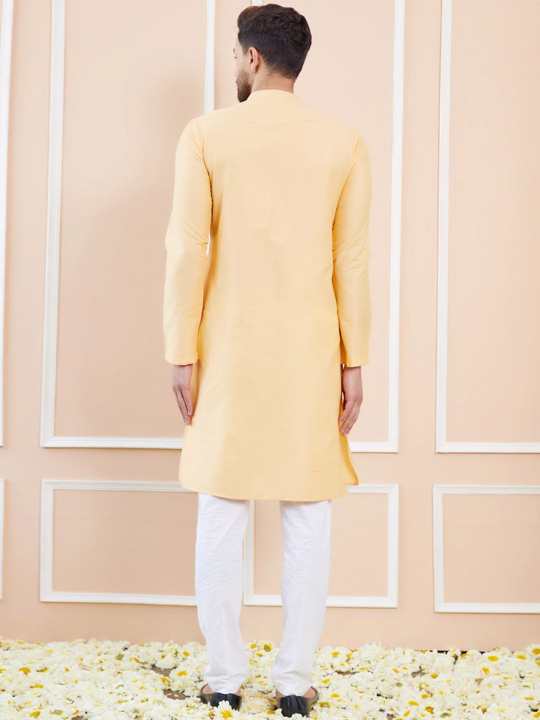 See Designs Mandarin Collar Cotton Straight Kurta