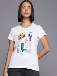 HRX by Hrithik Roshan Women Printed Pure Cotton T-shirt