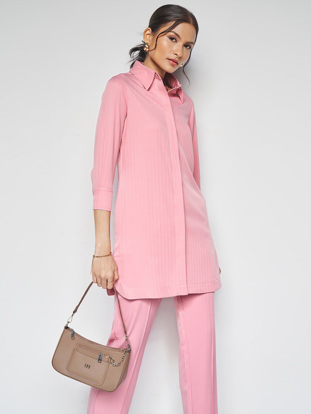 AND Collar Neck Shirt & Mid -Rise Trouser Co-Ords