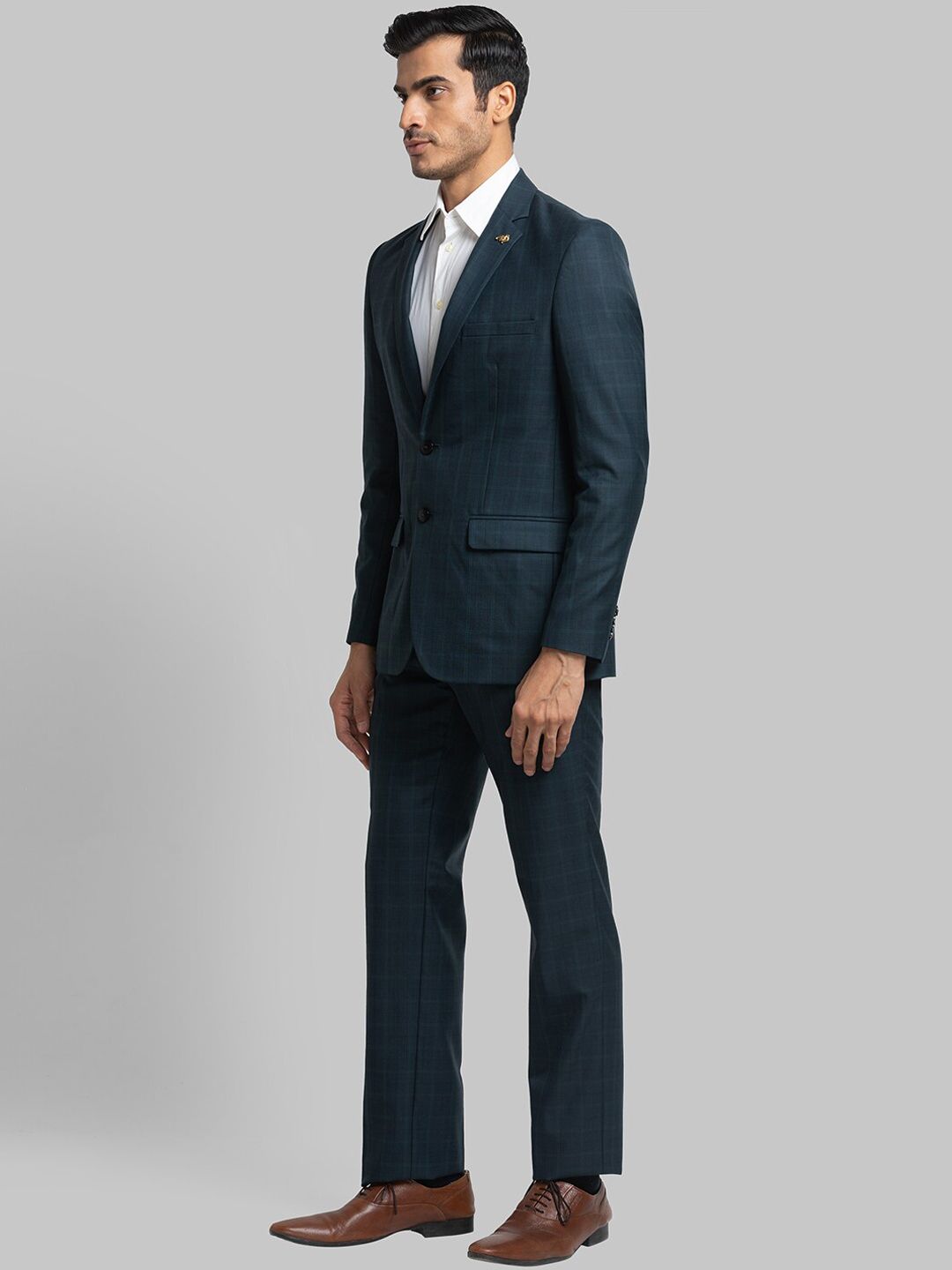 Raymond Men Checked Single Breasted Two Piece Formal Suit
