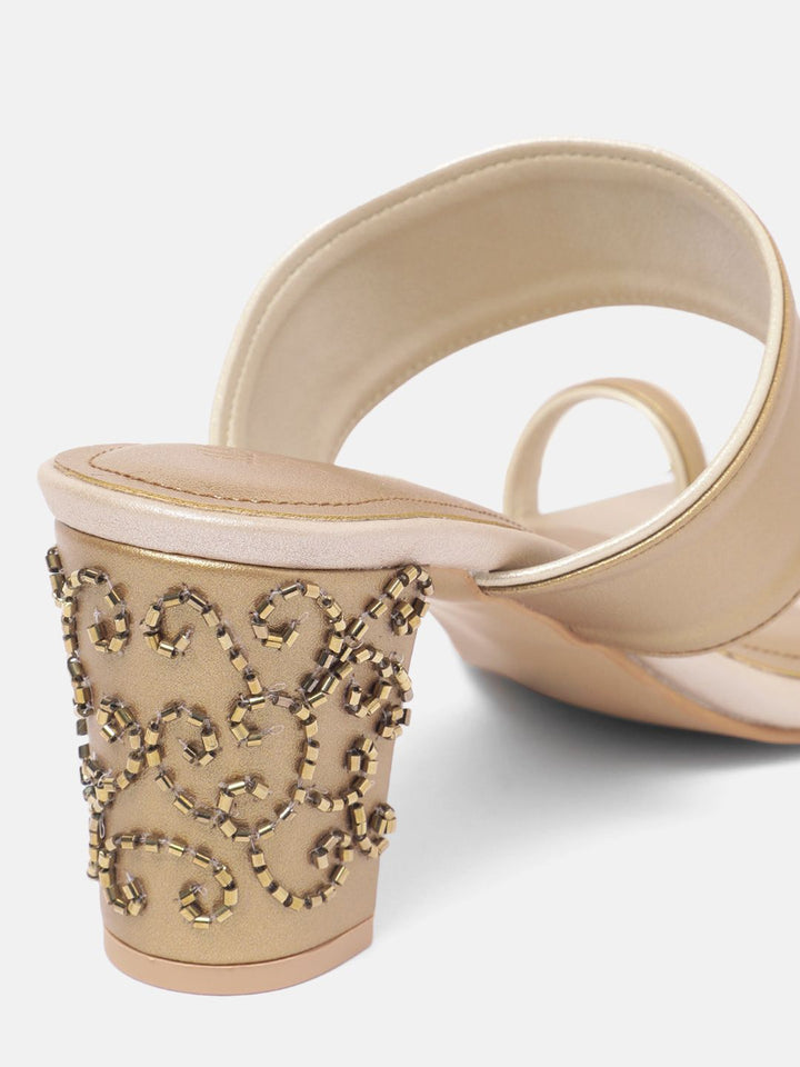 House of Pataudi Ethnic Embellished Block Heels