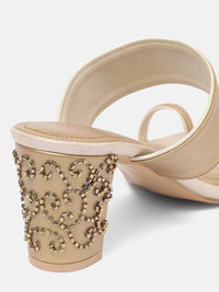 House of Pataudi Ethnic Embellished Block Heels