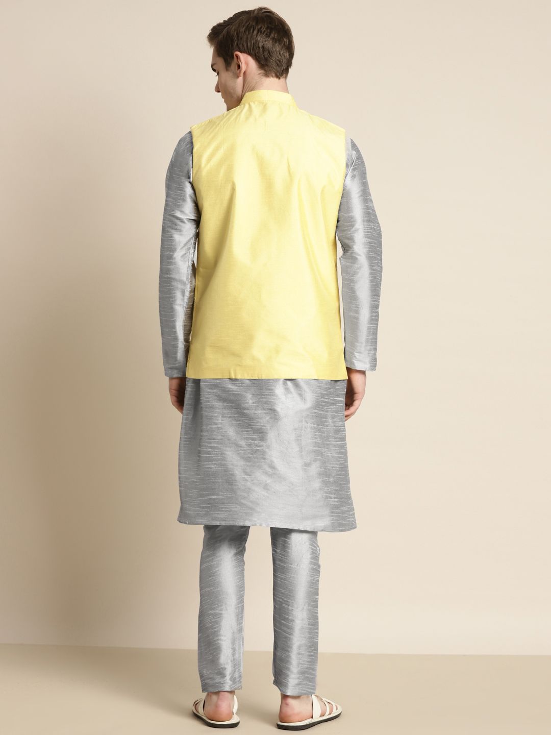 SOJANYA Men Mirror Work Kurta with Churidar