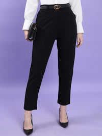 CHIC BY TOKYO TALKIES Women Slim Fit High-Rise Formal Trousers