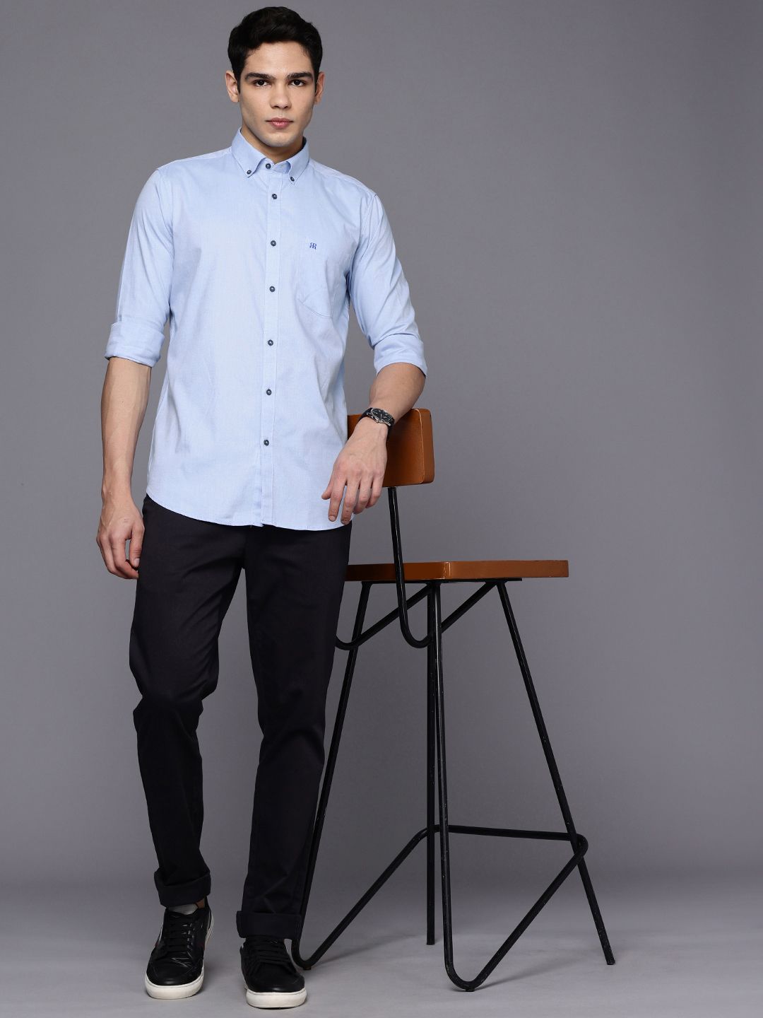 Raymond Button-Down Collar Solid Casual Shirt