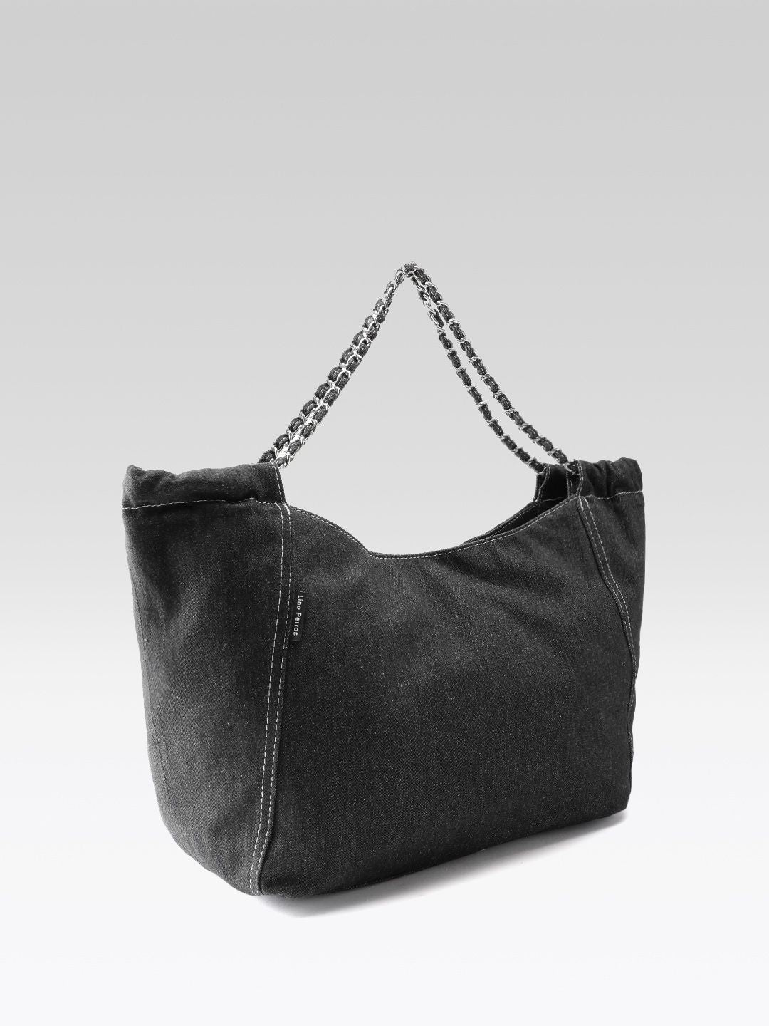 Lino Perros Denim Structured Shoulder Bag