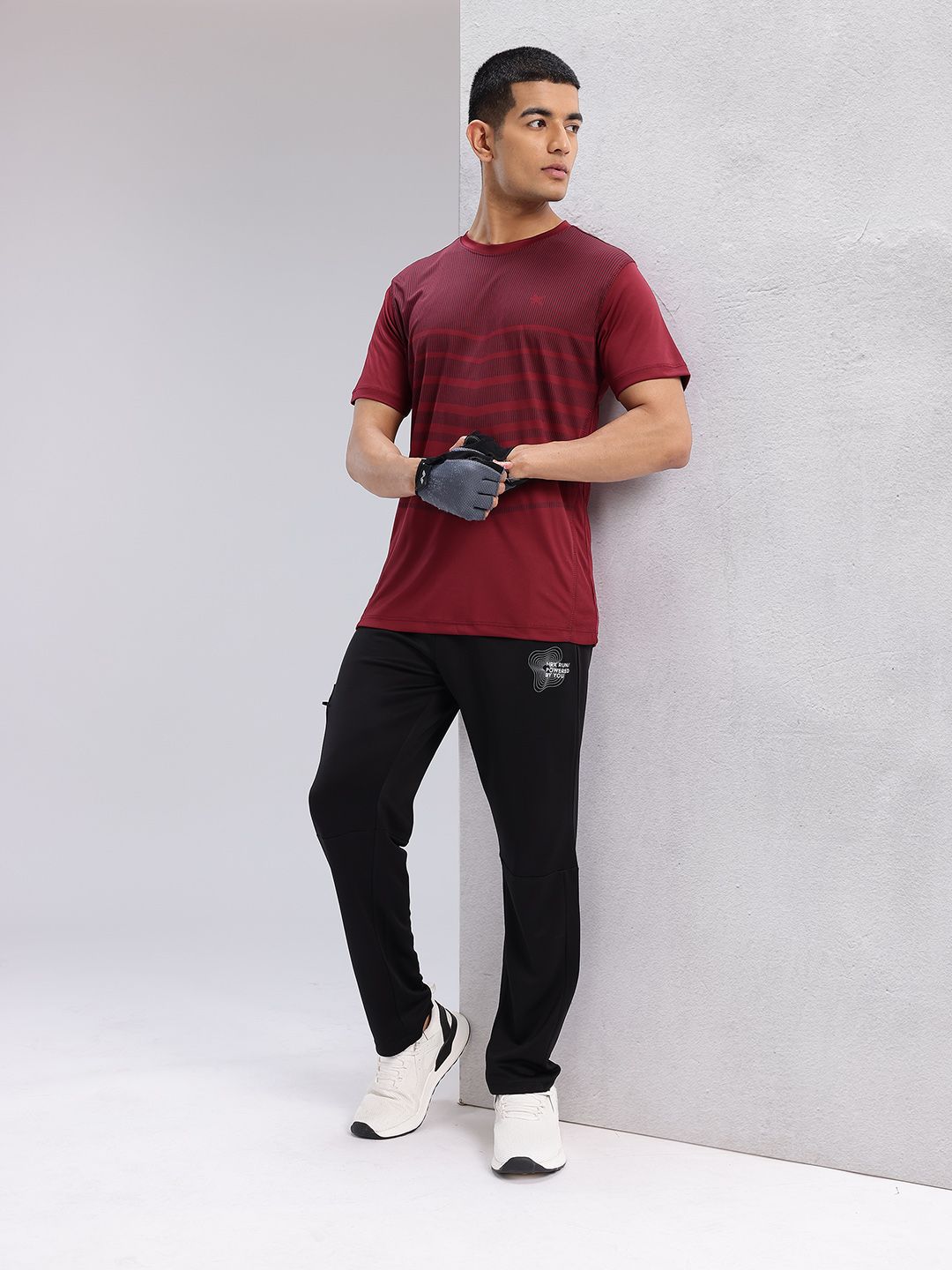 HRX by Hrithik Roshan Striped Rapid-Dry Training T-shirt