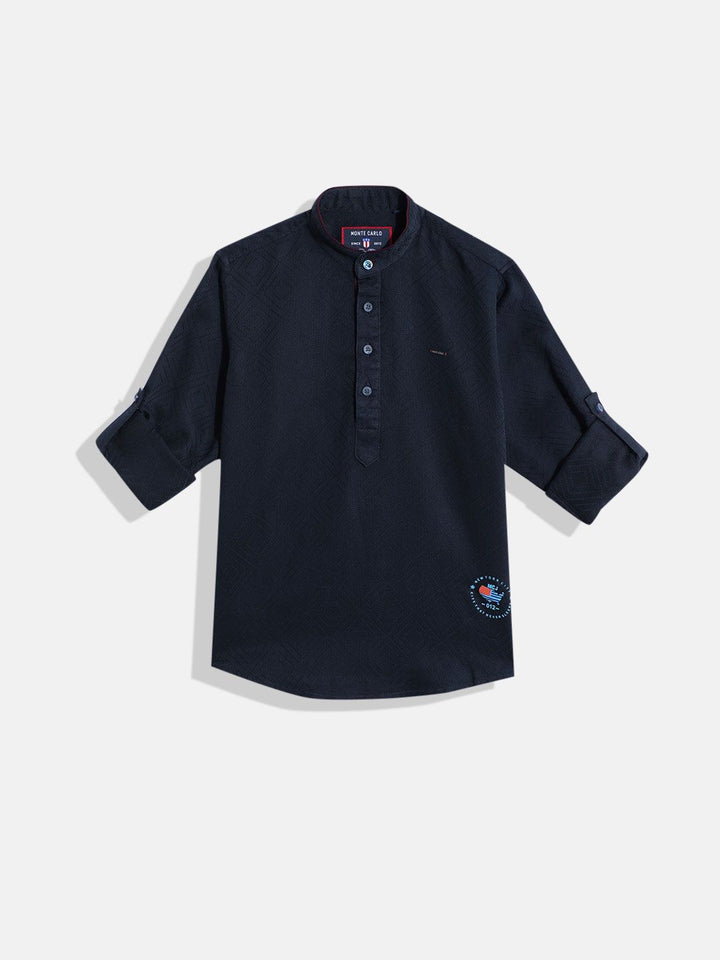 Monte Carlo Boys Textured Casual Smart Fit Shirt