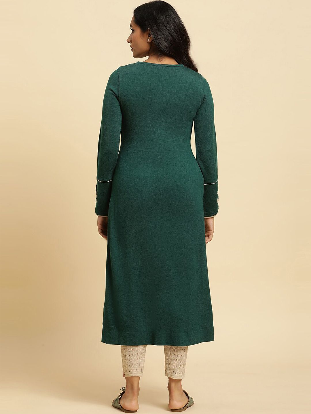 W Floral Embroidered Regular Kurta With Trousers