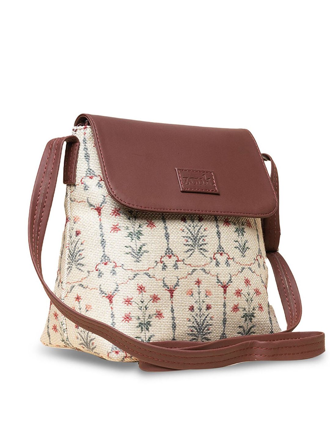 ZOUK Floral Printed Structured Sling Bag