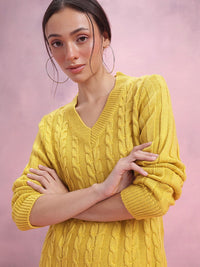 DressBerry Acrylic V-Neck Sweater Dress