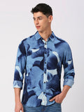 Being Human Slim Fit Abstract Printed Spread Collar Casual Shirt