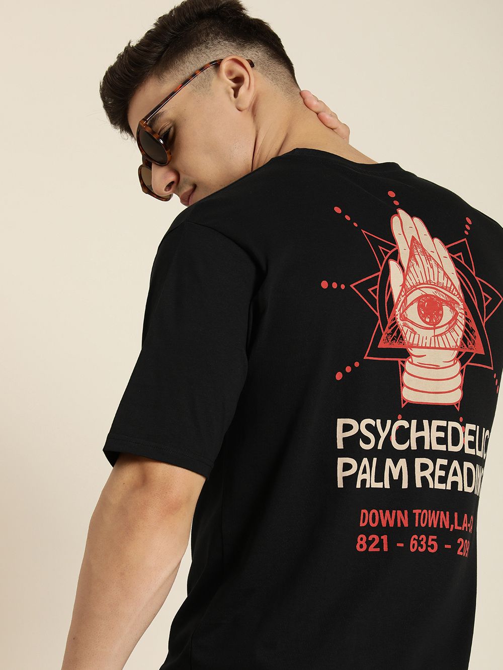 Difference of Opinion Men Graphic Printed Oversized T-shirt