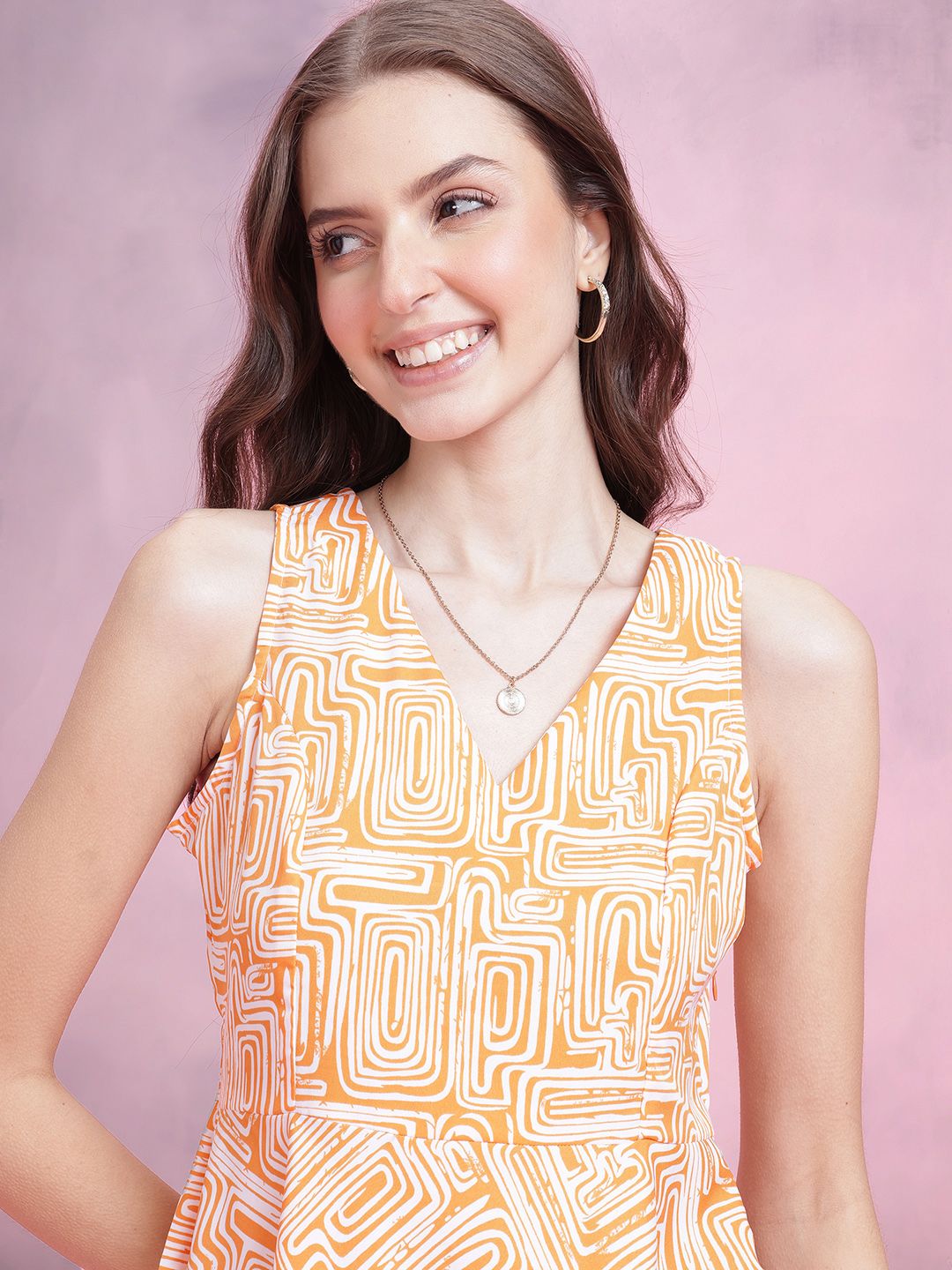 DressBerry Geometric Fit & Flare Dress