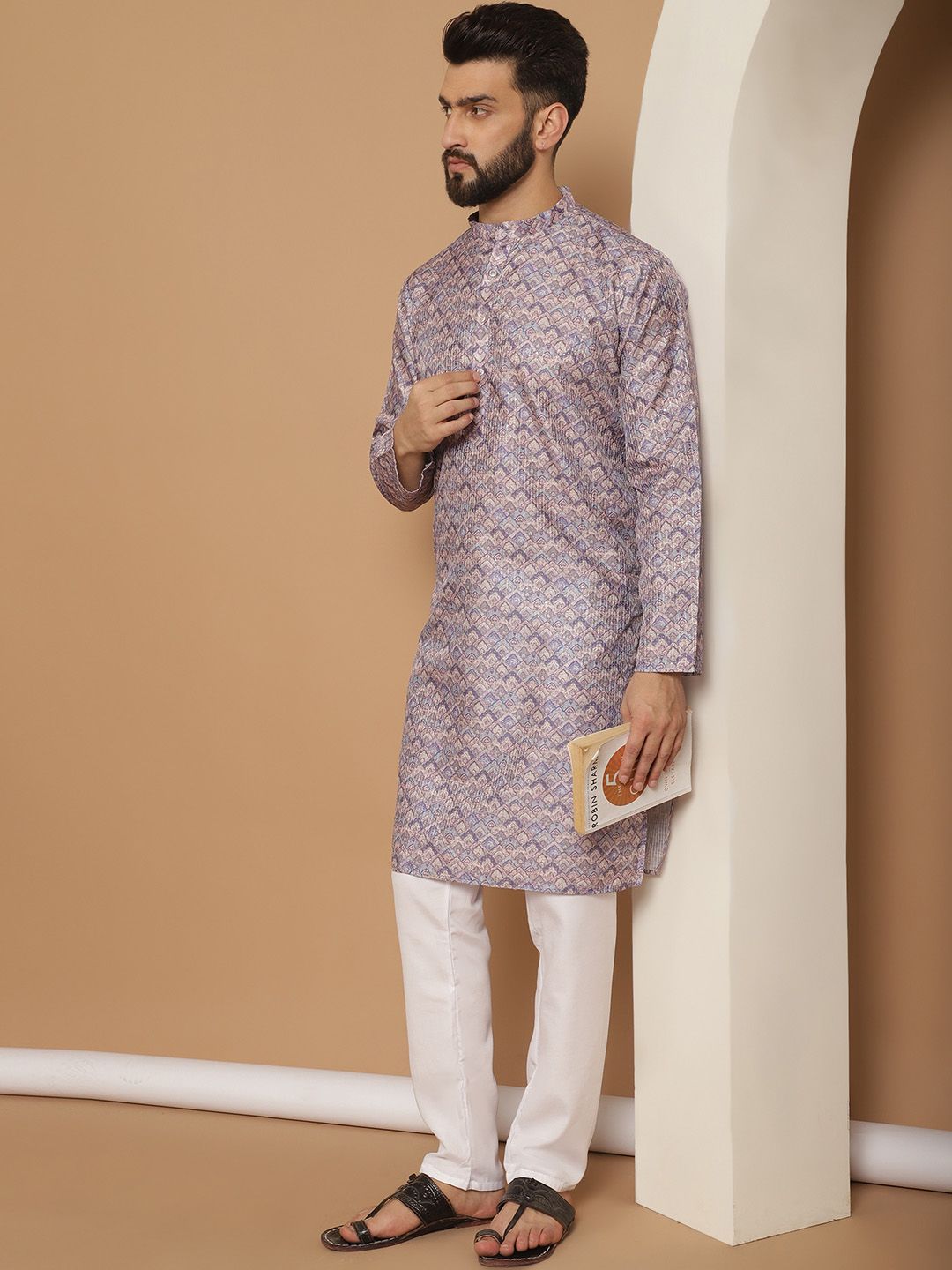Anouk Men Ungu Printed Kurta