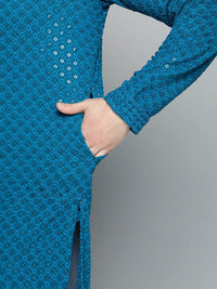 Jompers Men Embroidered Cotton Sequinned Kurta