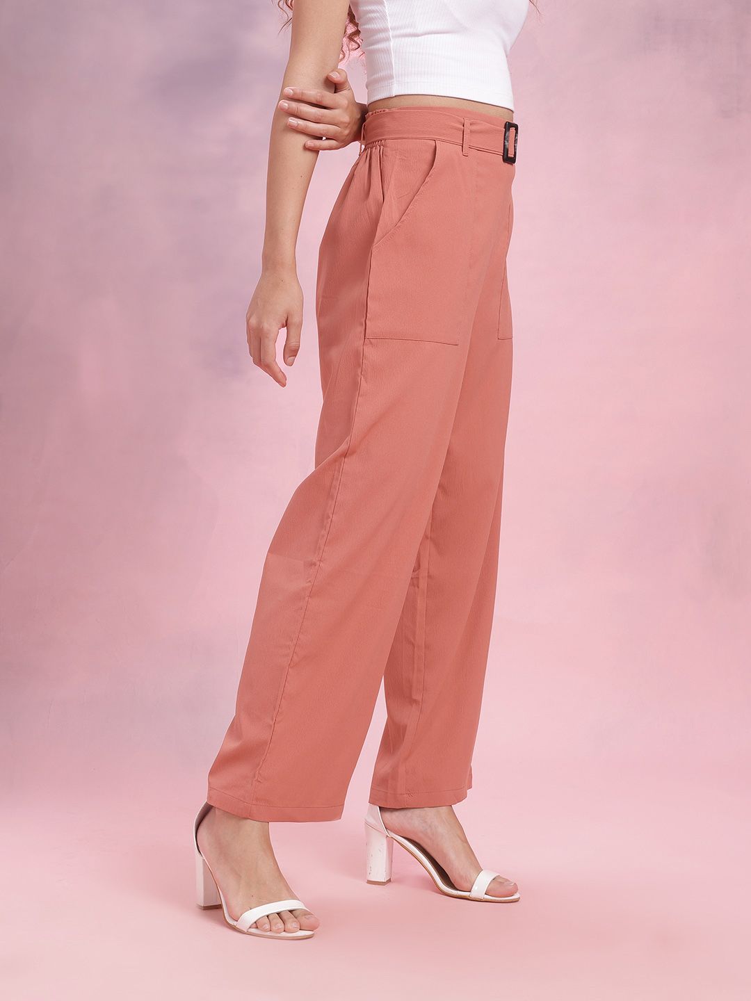 DressBerry Women Belted Trousers