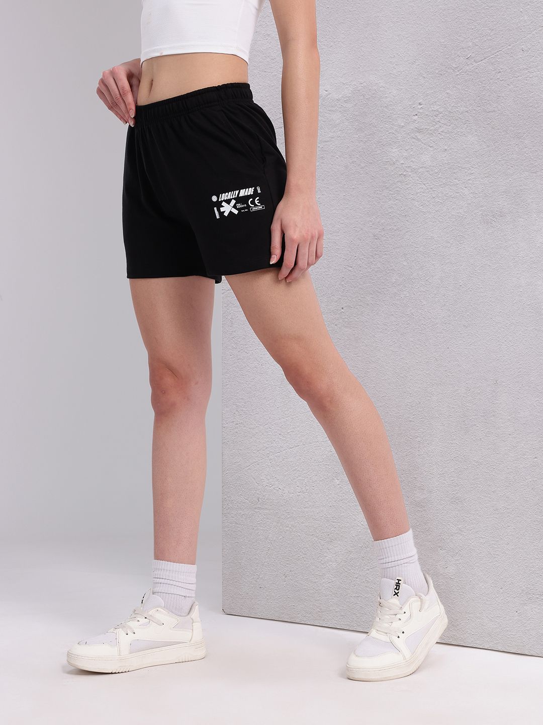 HRX by Hrithik Roshan Women Typography Printed Shorts