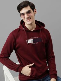 ADRO Men Printed Hooded Pullover Sweatshirt