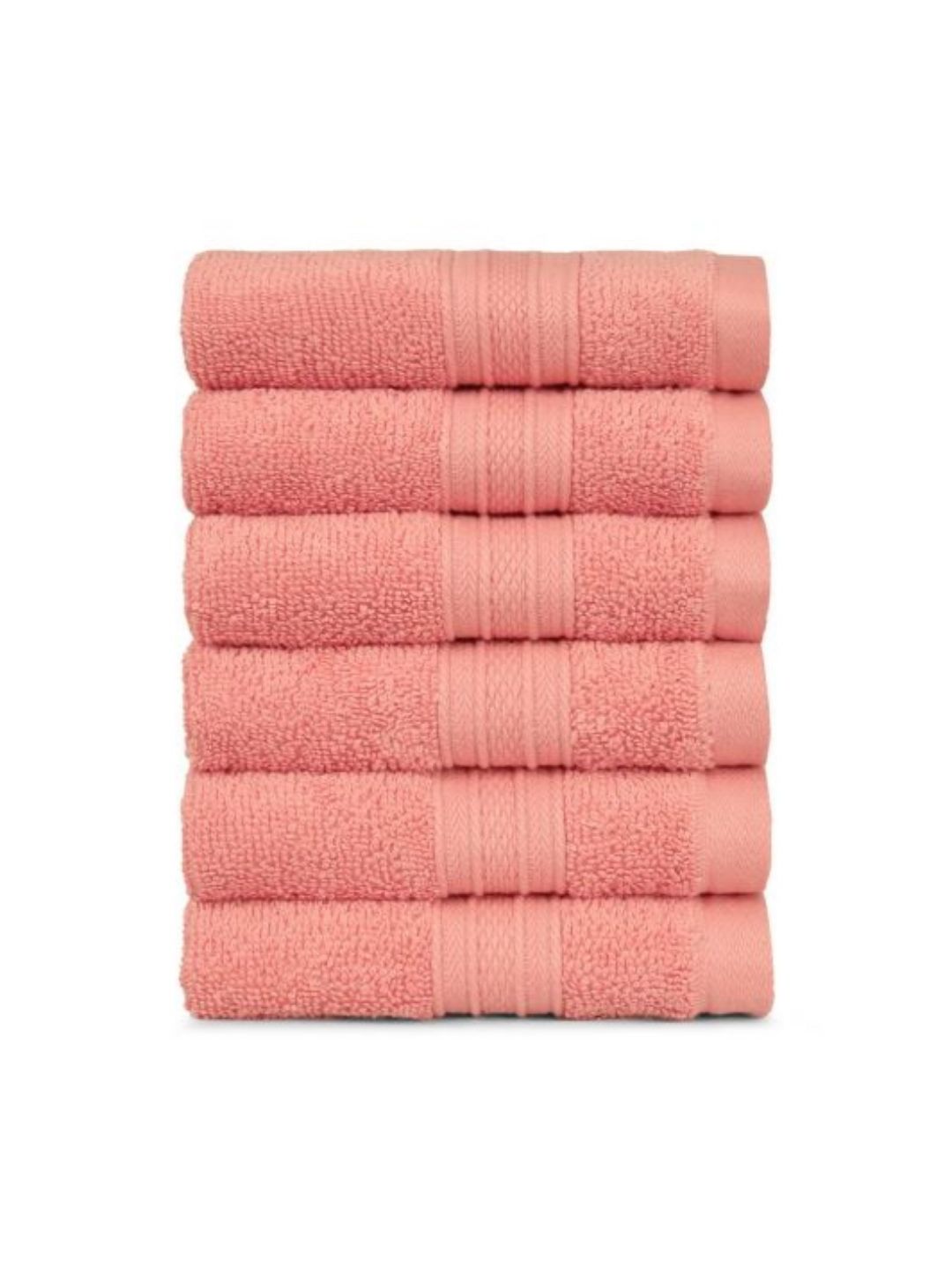 MYTRIDENT Peach 6 Pieces Cotton Soft Comfort 500 GSM Reversible Face Towel