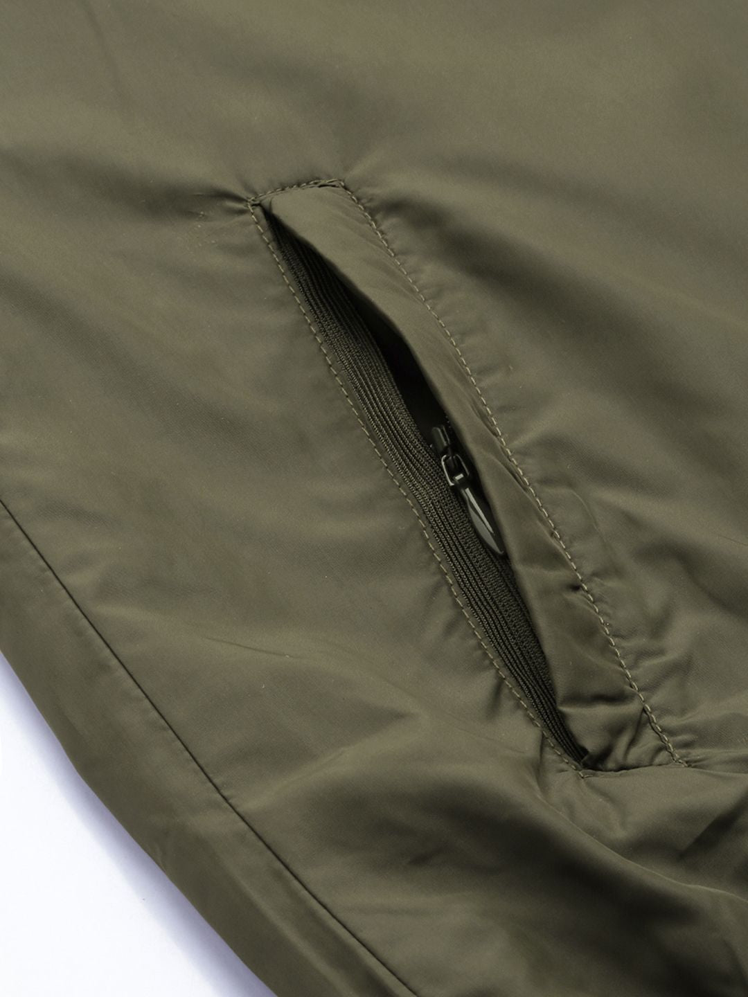 The Indian Garage Co Men Olive Green & Yellow Colourblocked Windcheater Jacket