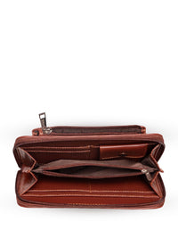 ZOUK Women Paisley Printed Classic Fabric Zip Around Wallet