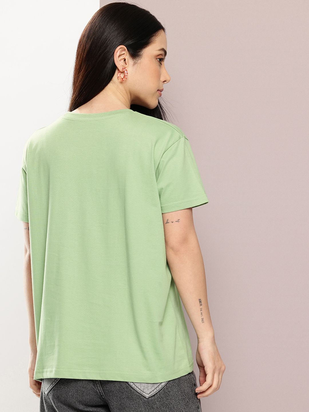 Dillinger Women Short Sleeve Boxy Regular Puff Printed Tshirt