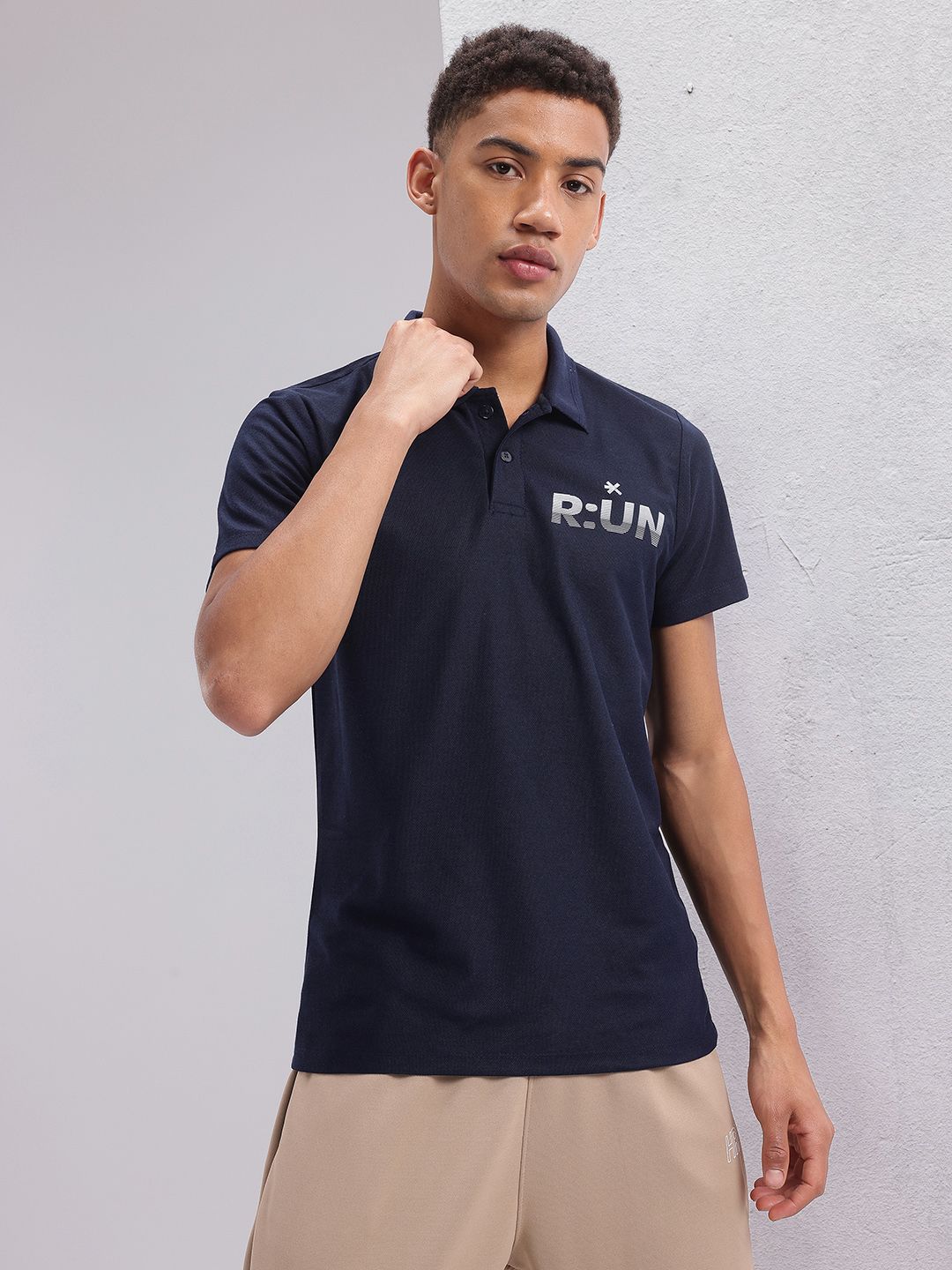 HRX by Hrithik Roshan Typography Printed Polo Collar Running T-shirt