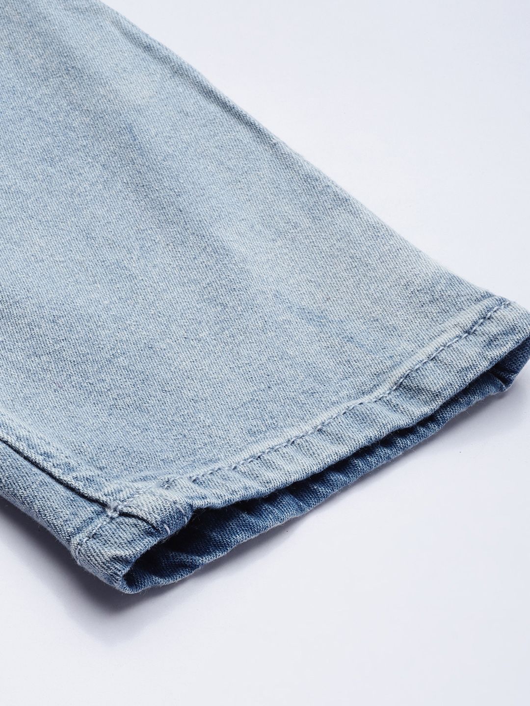 The Indian Garage Co Men Blue Slim Fit Mildly Distressed Ombre Stretchable Jeans