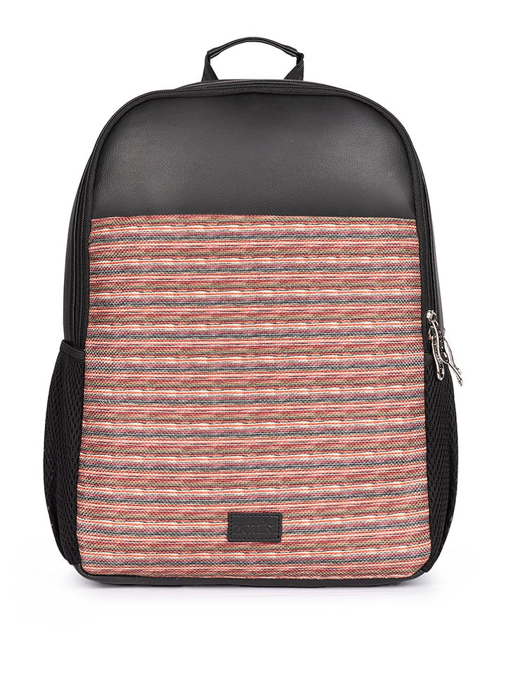 ZOUK Unisex Striped Water Resistance Backpack Up To 16 Inch