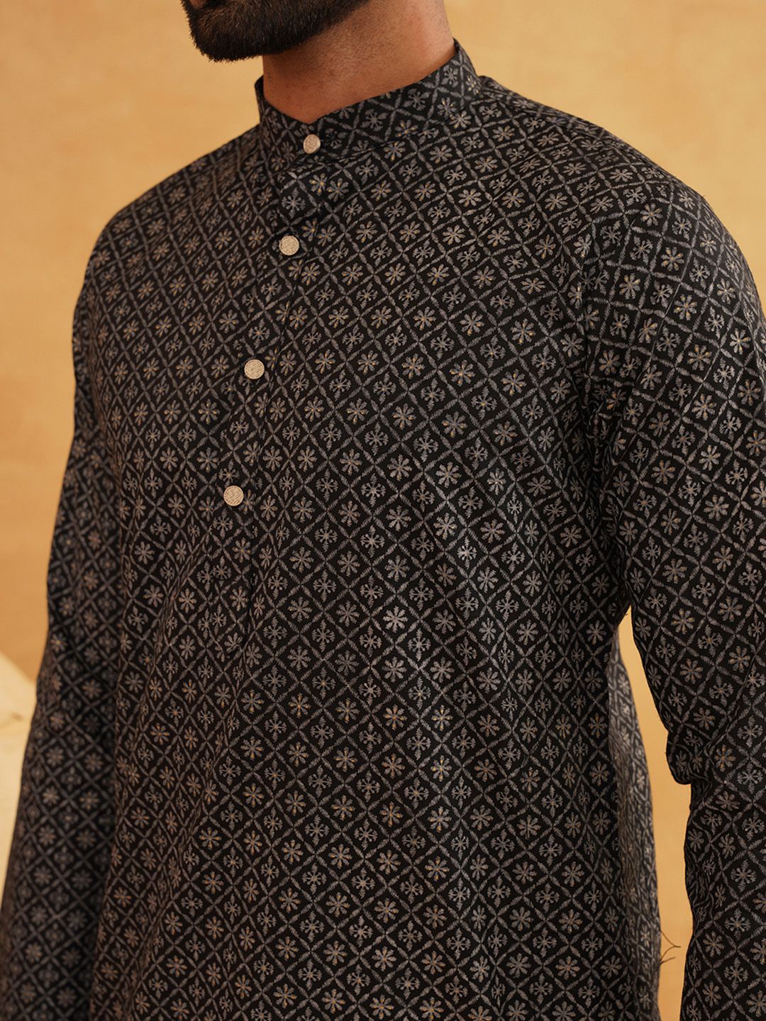 SOJANYA Ethnic Motifs Foil Printed Regular Kurta With Churidar