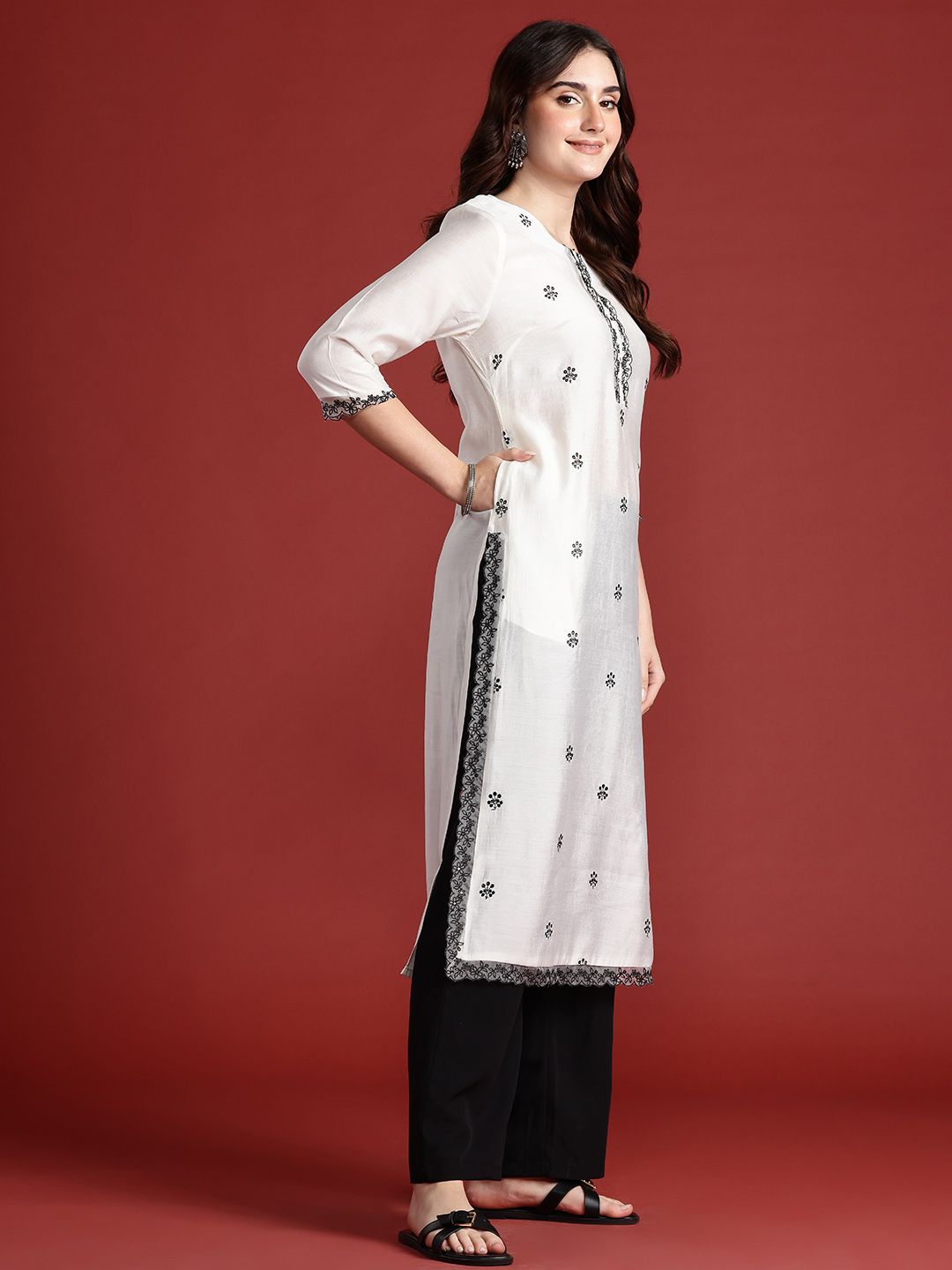 Anouk Embroidered Sequined Kurta